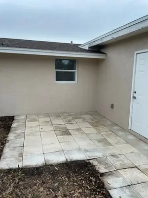 Paver patio washed and cleared of debris