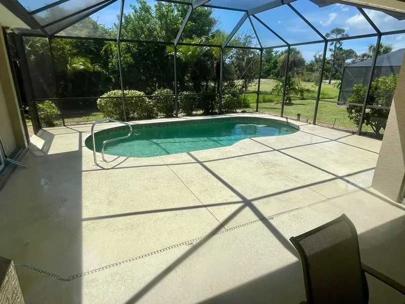 Same pool deck clean after pressure washing