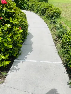 Same side walkway clean after pressure washing